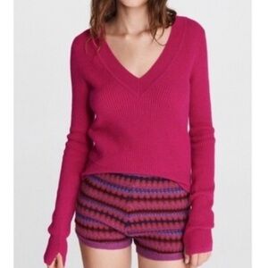 Rag & Bone Pierce Plum Cashmere Sweater V Neck Knit